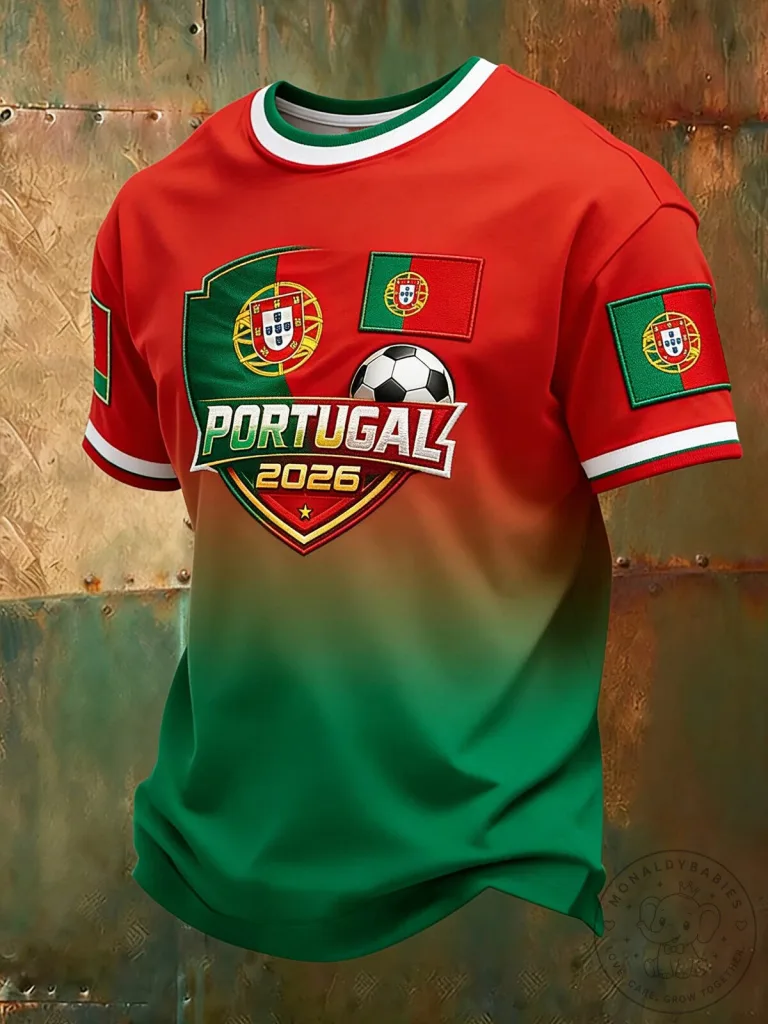 Portugal Football Club Match Support Fan Art Print T-Shirt