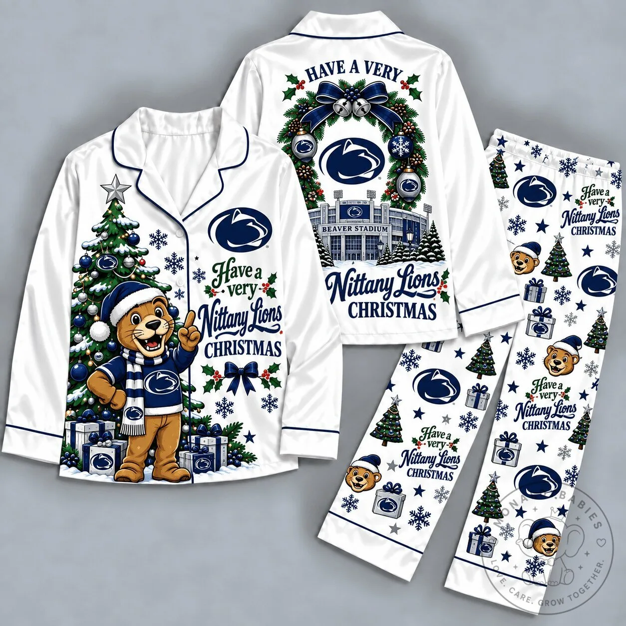 Penn State Nittany Lions Mascot Christmas Holiday Pajamas Set