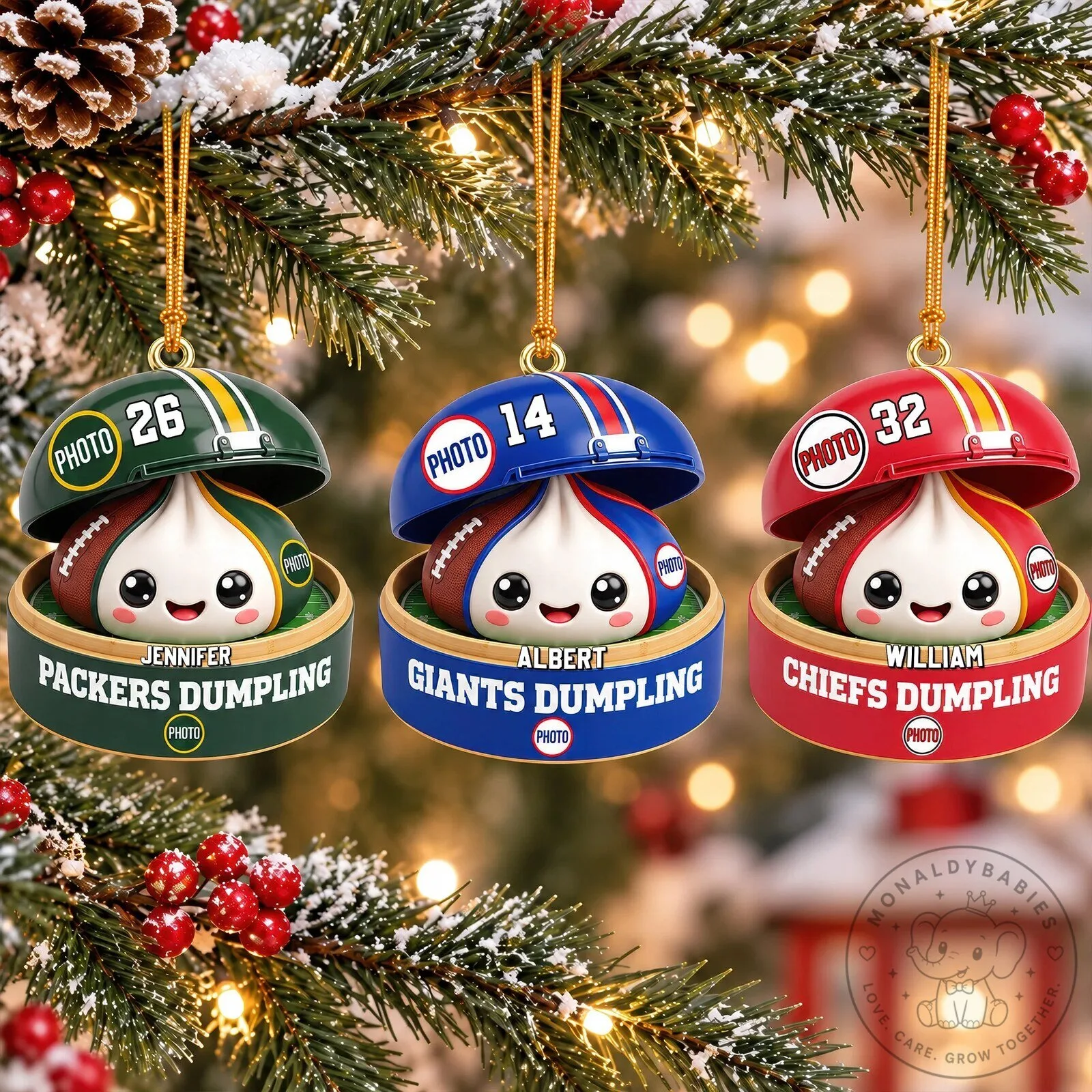 Personalized Football Team Dumpling Christmas Ornament for Sports Fans 9 Personalized Football Team Dumpling Christmas Ornament for Sports Fans