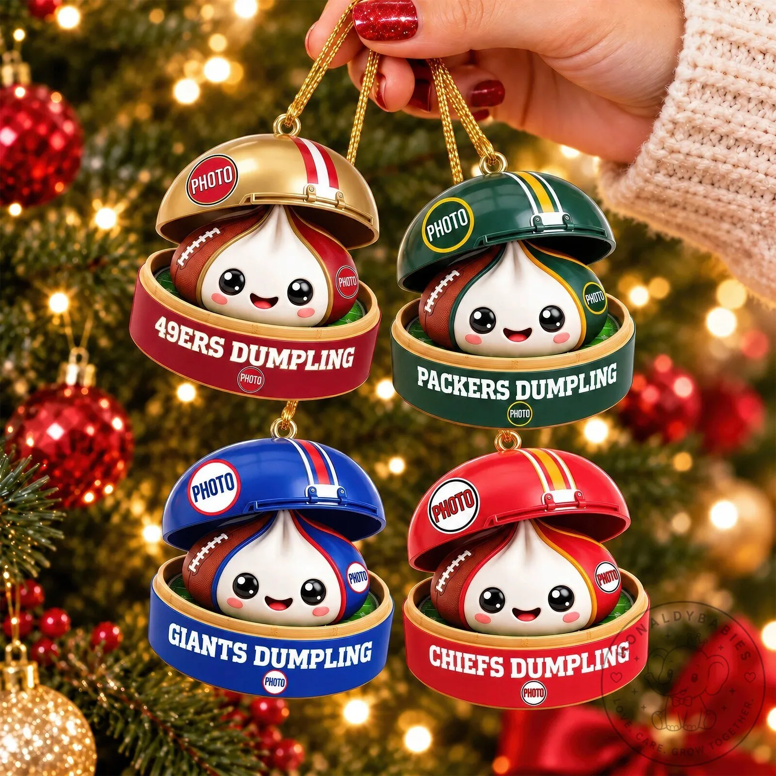 Personalized Football Team Dumpling Christmas Ornament for Sports Fans 11 Personalized Football Team Dumpling Christmas Ornament for Sports Fans