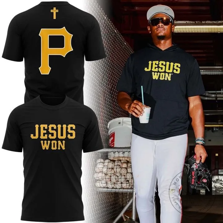 Pittsburgh Pirates Jesus Won Christian Baseball Fan T-Shirt