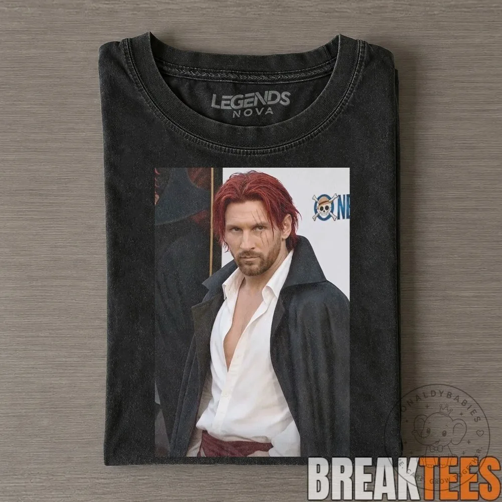 Lionel Messi as Shanks One Piece Anime Graphic T-Shirt