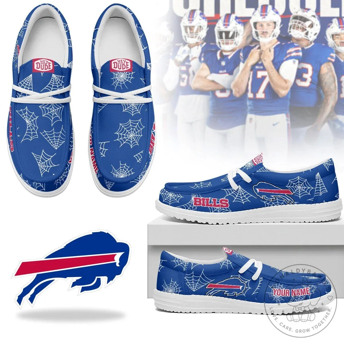 Buffalo Bills Halloween Spiderweb Hey Dude Style Shoes 10 Buffalo Bills Halloween Spiderweb Hey Dude Style Shoes