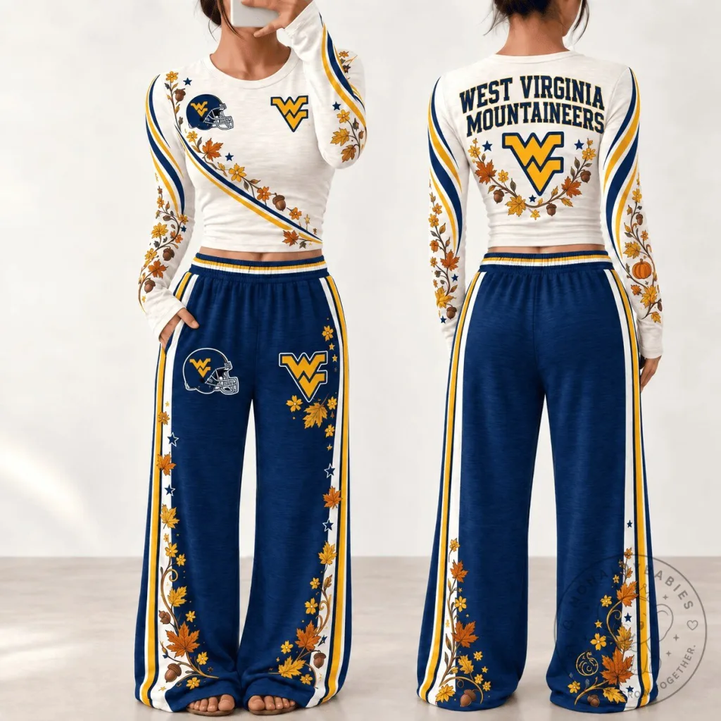 West Virginia Mountaineers Women's Fall Season Lounge Set Pajamas West Virginia Mountaineers Women's Fall Season Lounge Set Pajamas