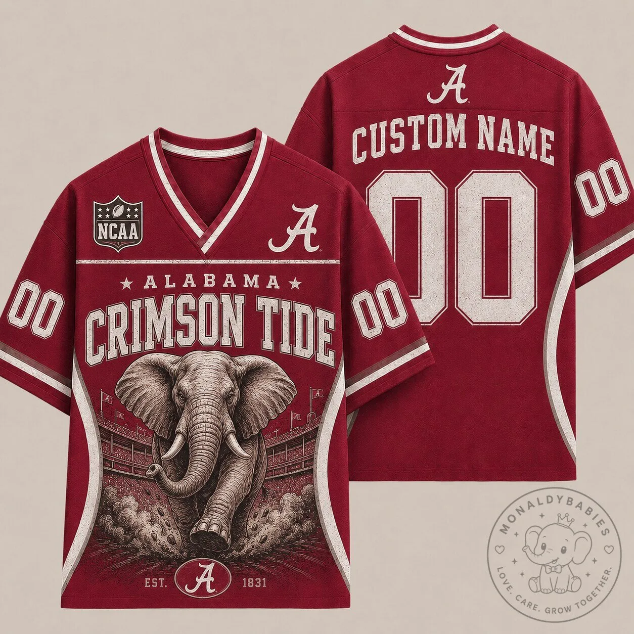 Alabama Crimson Tide NCAA Football Jersey Custom Name and Number 1 Alabama Crimson Tide NCAA Football Jersey Custom Name and Number