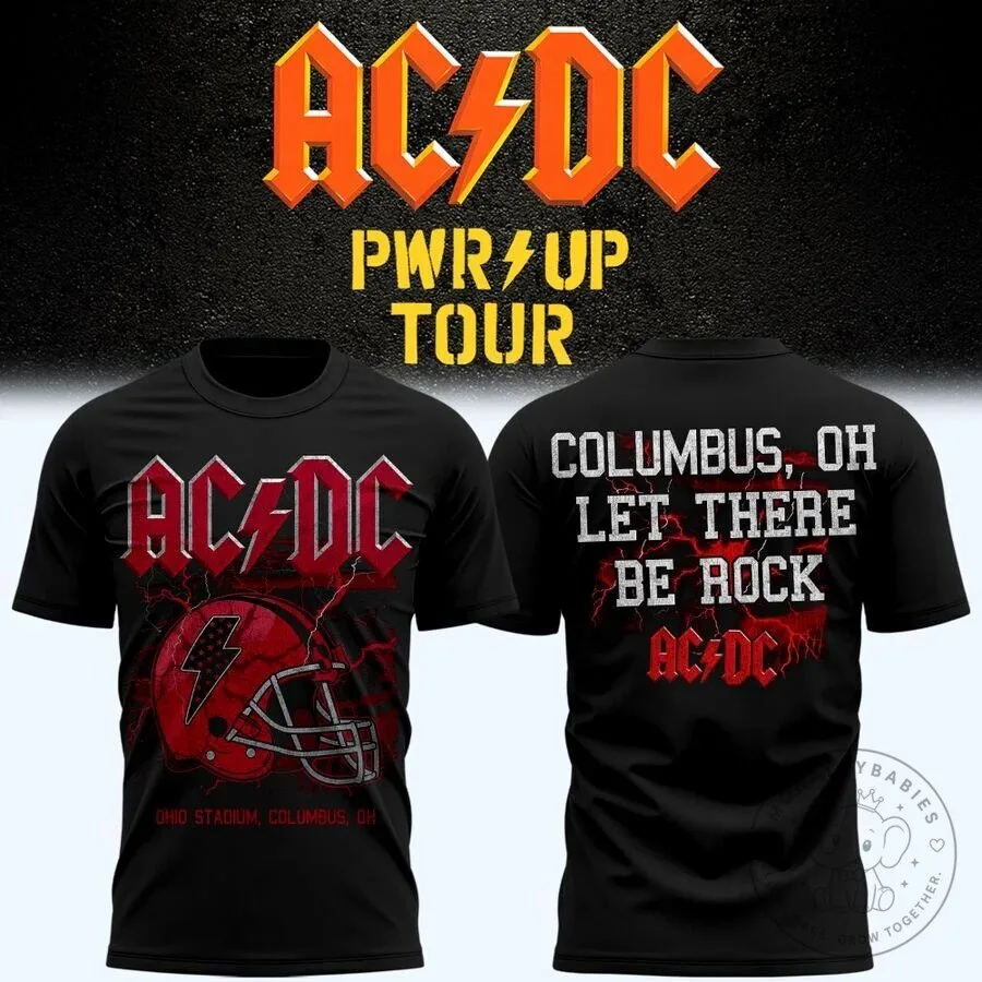 Ohio State Football AC/DC Power Up Tour Columbus Ohio Black T-Shirt