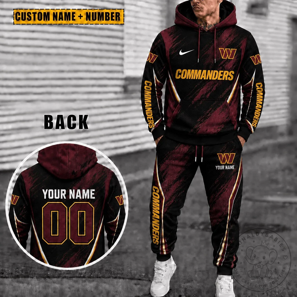 Personalized Hoodie and Sweatpants Set for Washington Commanders Fans