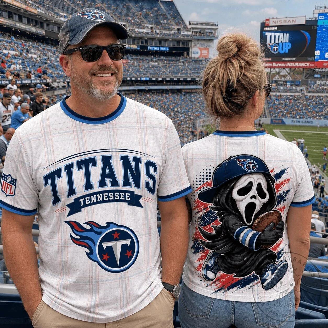 Tennessee Titans Football Game Ghostface Running Funny T-Shirt