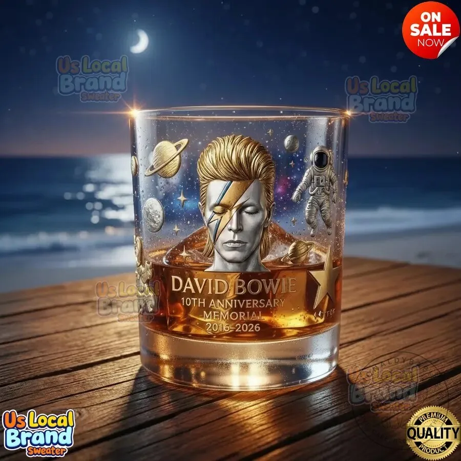 David Bowie 10th Anniversary Memorial 2016-2026 Whiskey Drinking Glass