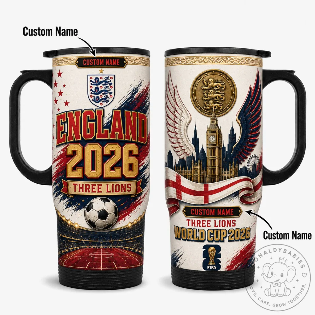 England Three Lions World Cup 2026 Football Fan Stainless Steel Travel Mug England Three Lions World Cup 2026 Football Fan Stainless Steel Travel Mug