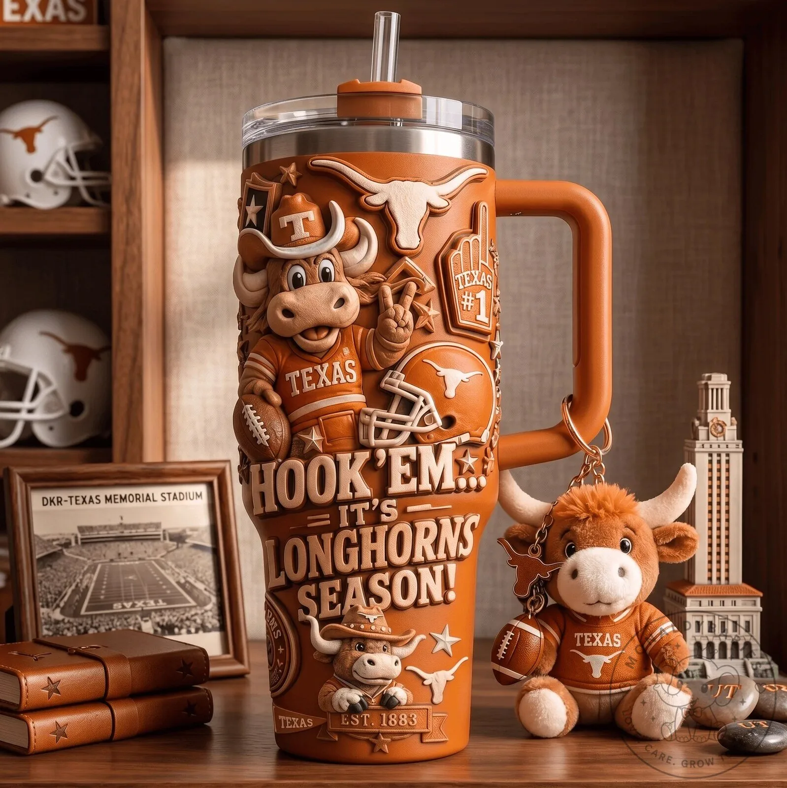 Texas Longhorns Hook 'Em It's Longhorns Season 40 Ounce Stainless Steel Tumbler
