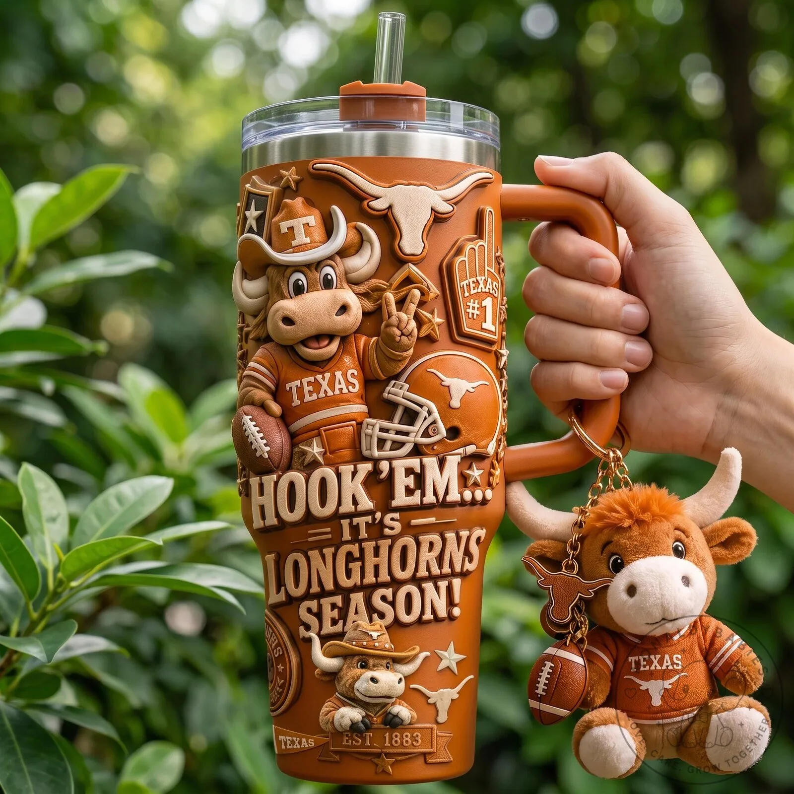 Texas Longhorns Hook 'Em It's Longhorns Season 40 Ounce Stainless Steel Tumbler 8 Texas Longhorns Hook