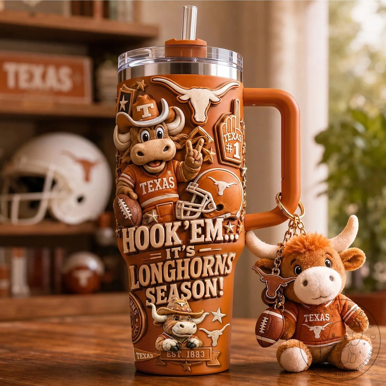 Texas Longhorns Hook 'Em It's Longhorns Season 40 Ounce Stainless Steel Tumbler 9 Texas Longhorns Hook