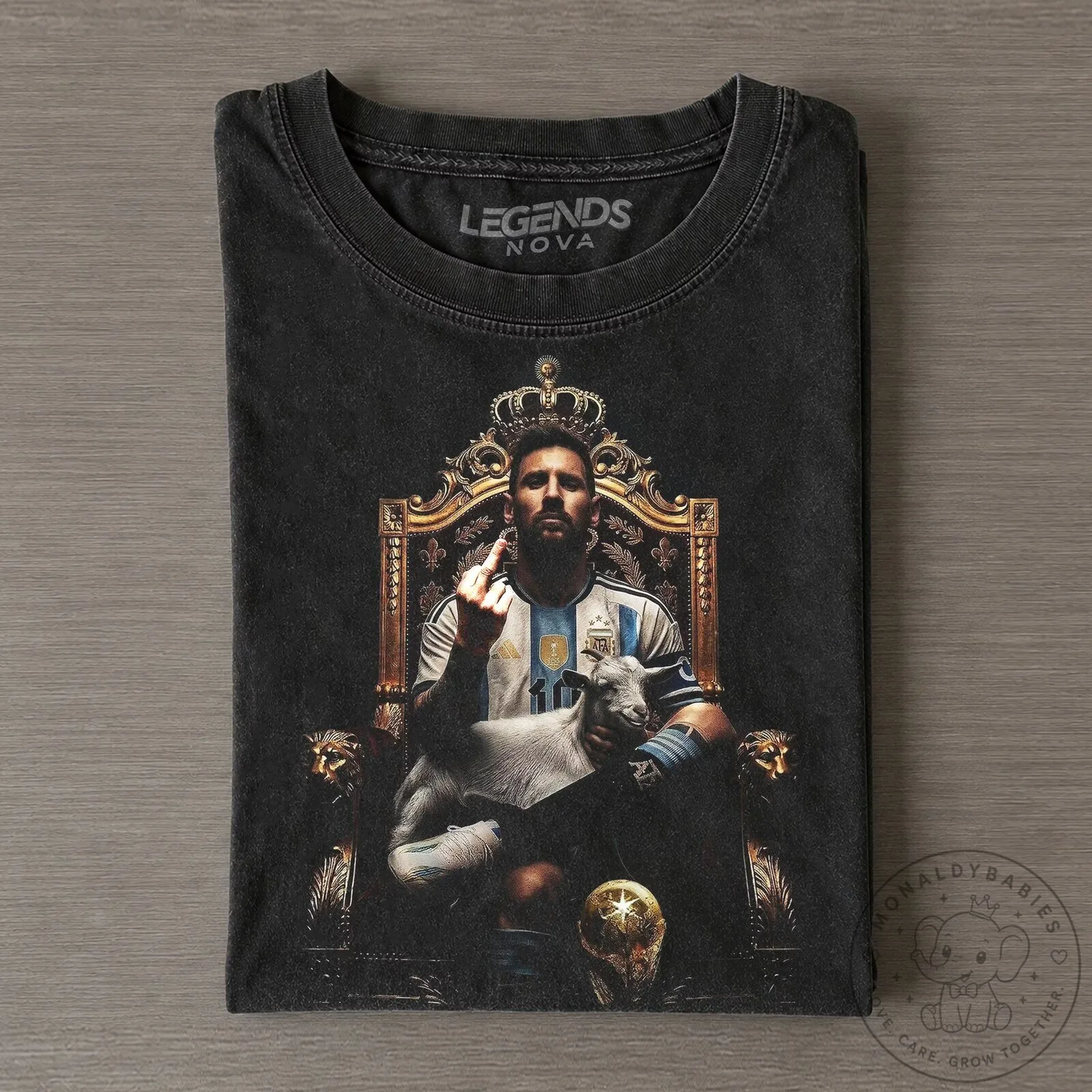 Lionel Messi The Goat King Crowned Football Legend T-Shirt 7 Lionel Messi The Goat King Crowned Football Legend T-Shirt