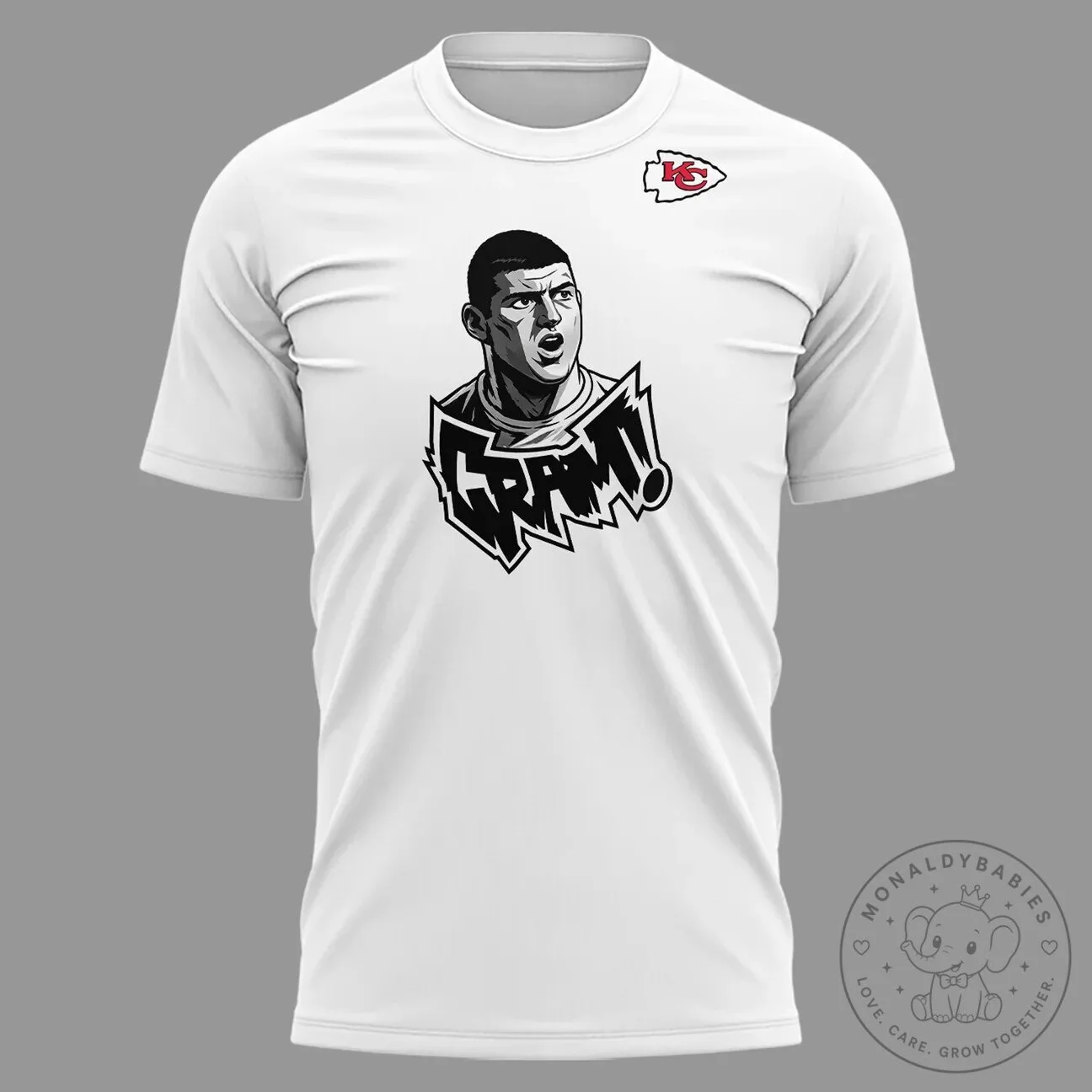 Graphic T-Shirt Featuring George Karlaftis of the Kansas City Chiefs Football Team 11 Graphic T-Shirt Featuring George Karlaftis of the Kansas City Chiefs Football Team