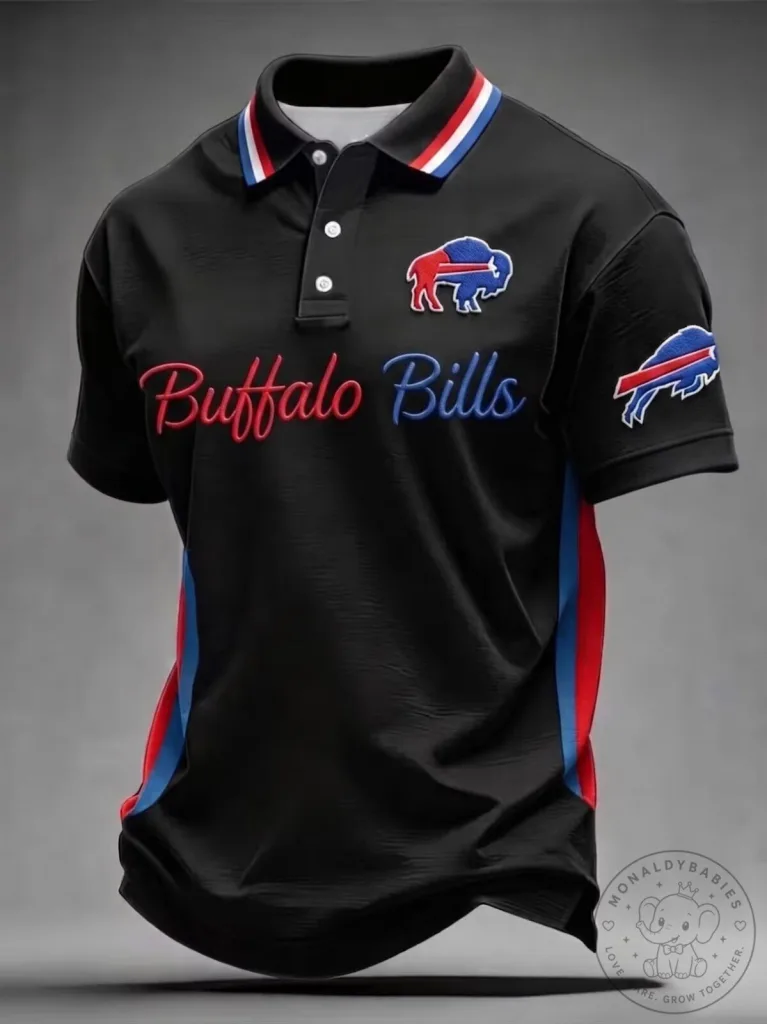 Buffalo Bills Fan Apparel Polo Shirt, Black Performance Embroidered Logo 39 Buffalo Bills Fan Apparel Polo Shirt, Black Performance Embroidered Logo