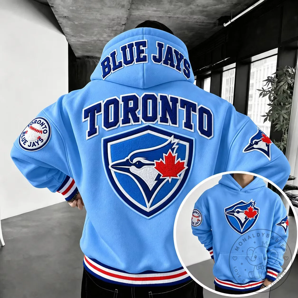 Toronto Blue Jays Baseball Team Logo Blue Oversized Hoodie
