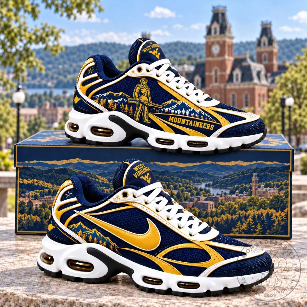 West Virginia Mountaineers University Custom Designed Athletic Shoes West Virginia Mountaineers University Custom Designed Athletic Shoes