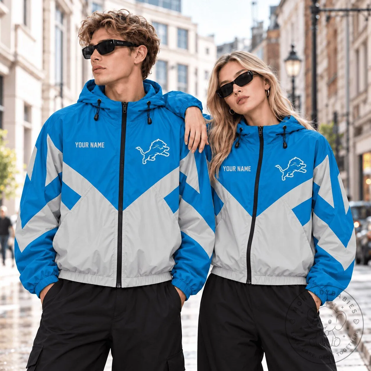 Detroit Lions Fan Custom Name Windbreaker Jacket