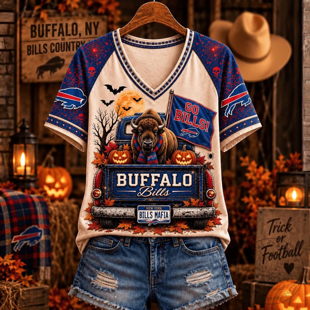 Buffalo Bills Halloween Shirt for Women, Buffalo Bills Mafia Trick or Football T-Shirt Buffalo Bills Halloween Shirt for Women, Buffalo Bills Mafia Trick or Football T-Shirt