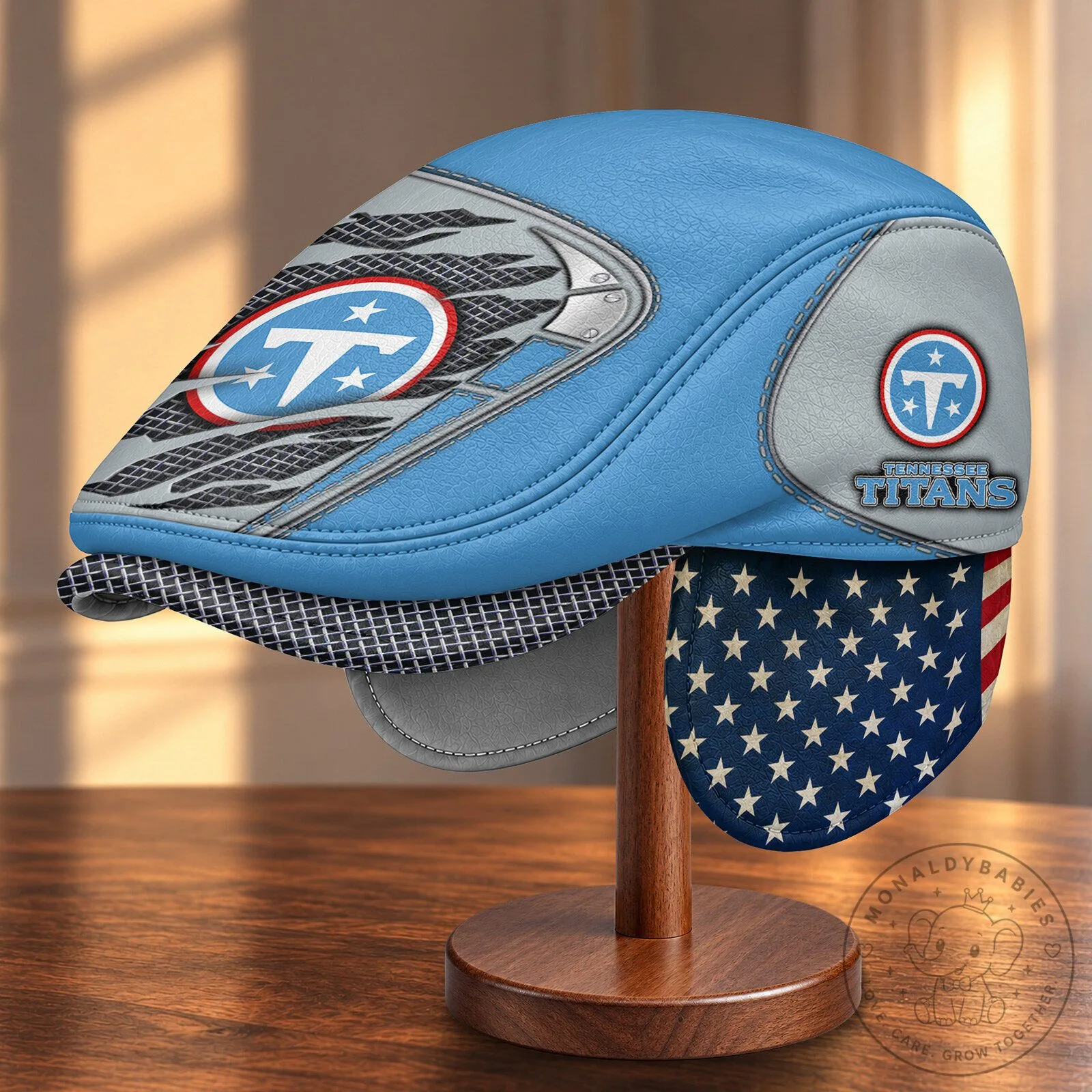 Tennessee Titans NFL Flat Cap Hat with Foldable Ear Flaps