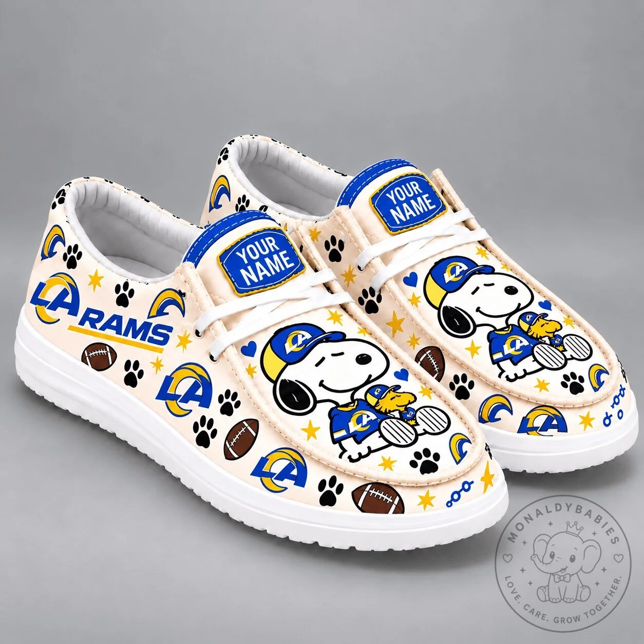 Los Angeles Rams Snoopy Peanuts Character Personalized Casual Shoes