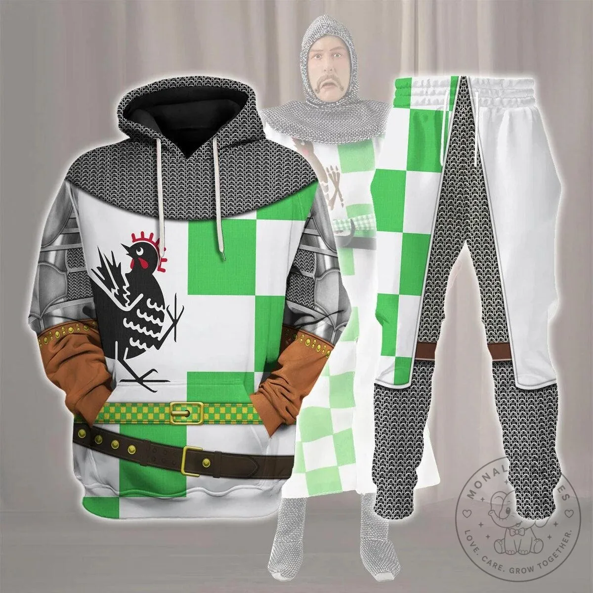 Black Knight Costume Chainmail Armor Medieval Knight Hoodie 17 Black Knight Costume Chainmail Armor Medieval Knight Hoodie