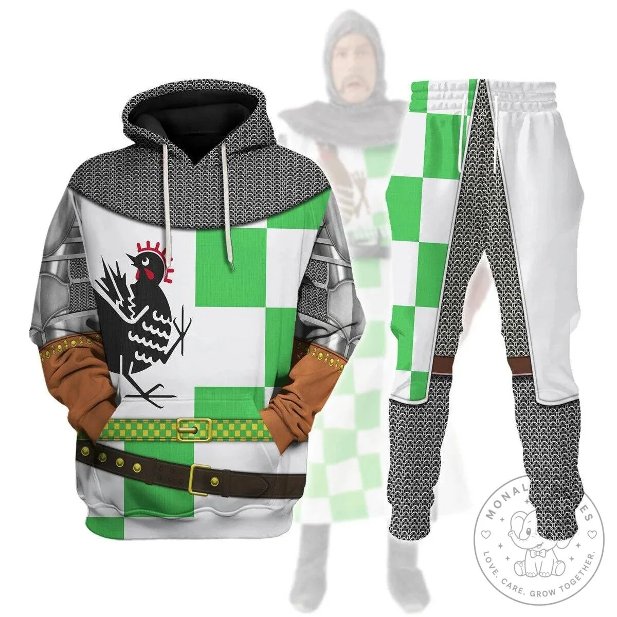 Black Knight Costume Chainmail Armor Medieval Knight Hoodie 18 Black Knight Costume Chainmail Armor Medieval Knight Hoodie