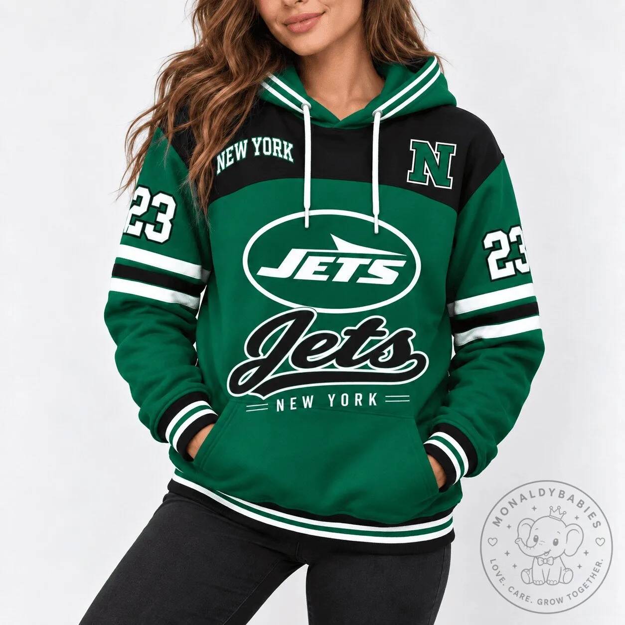 New York Jets National Football League Team Heritage Patchwork Pullover Hoodie