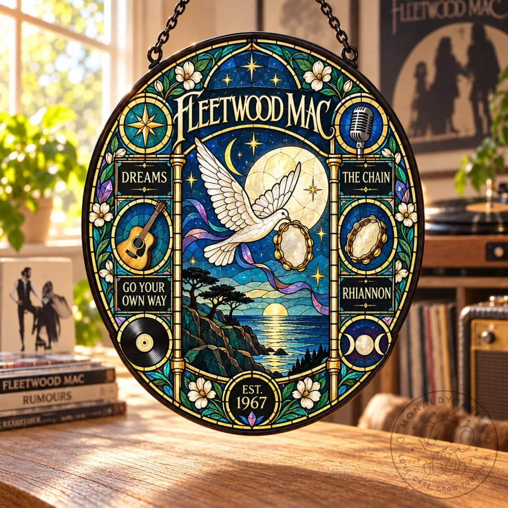 Fleetwood Mac Stained Glass Window Panel Suncatcher Fleetwood Mac Stained Glass Window Panel Suncatcher