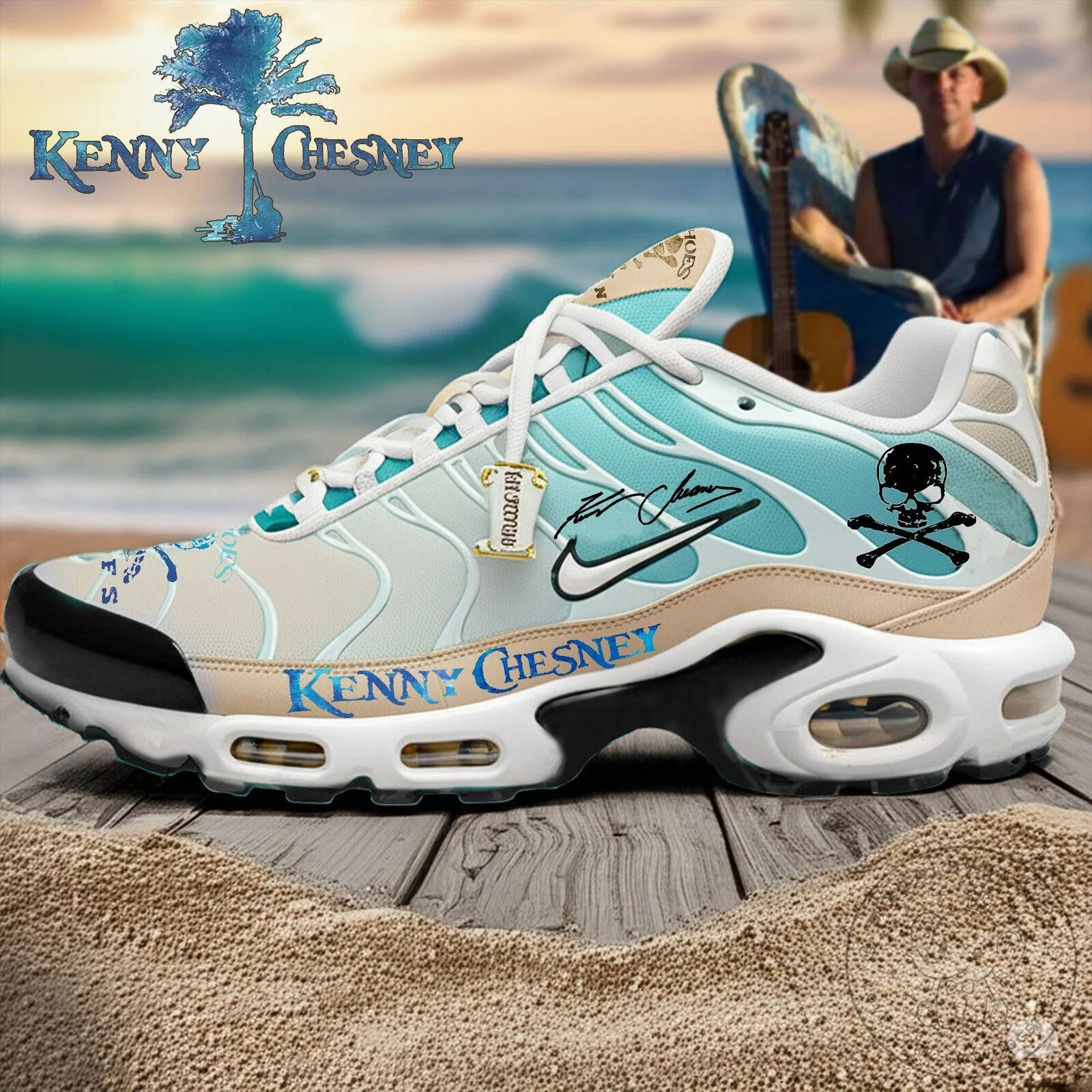 Kenny Chesney Beach Themed Skull and Crossbones Sport Shoes