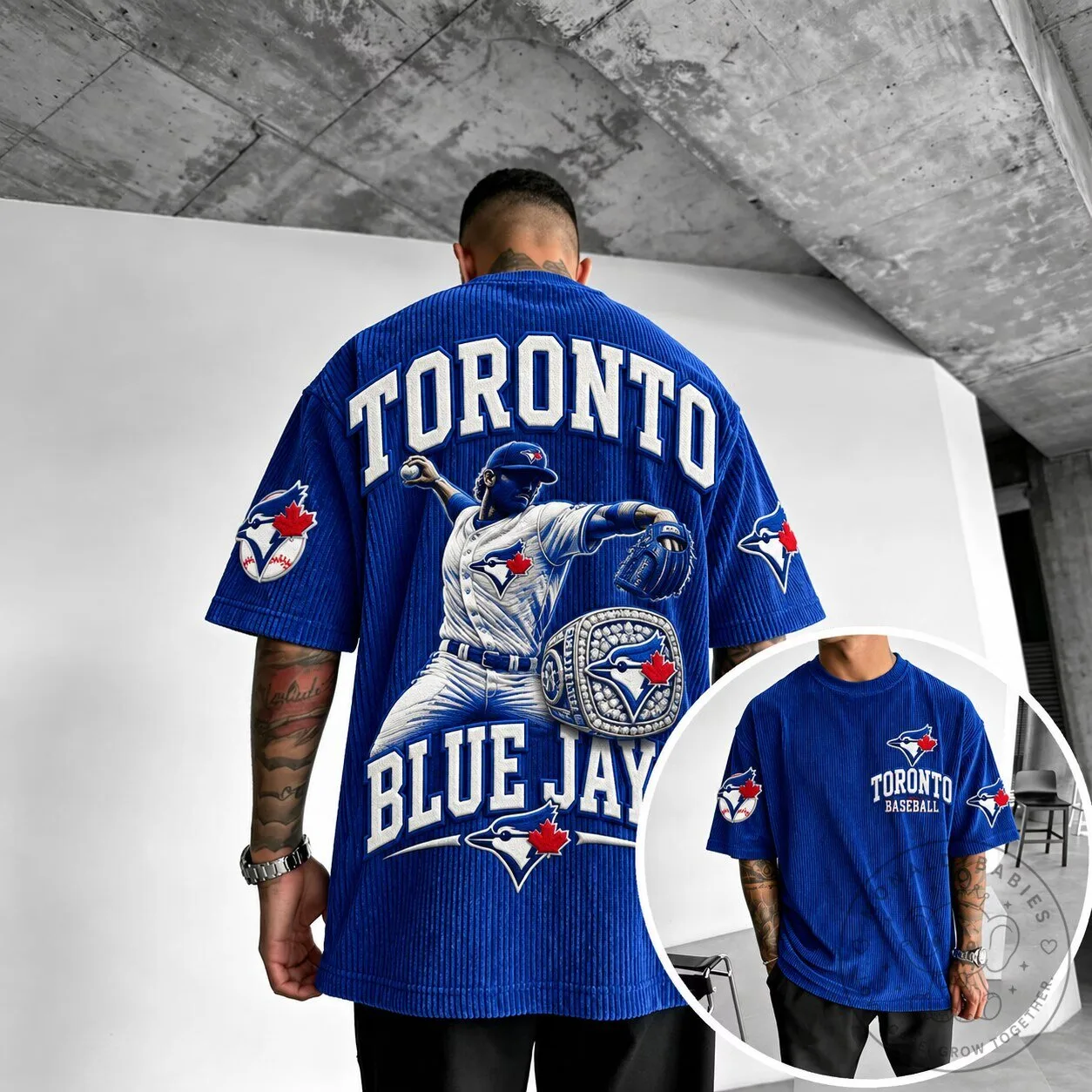Toronto Blue Jays Baseball Team Graphic Print Oversized T-Shirt