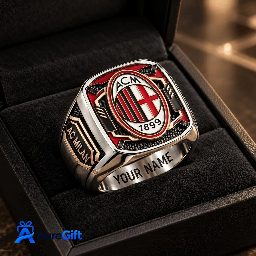 AC Milan Football Club Serie A Custom Engraved Fan Ring
