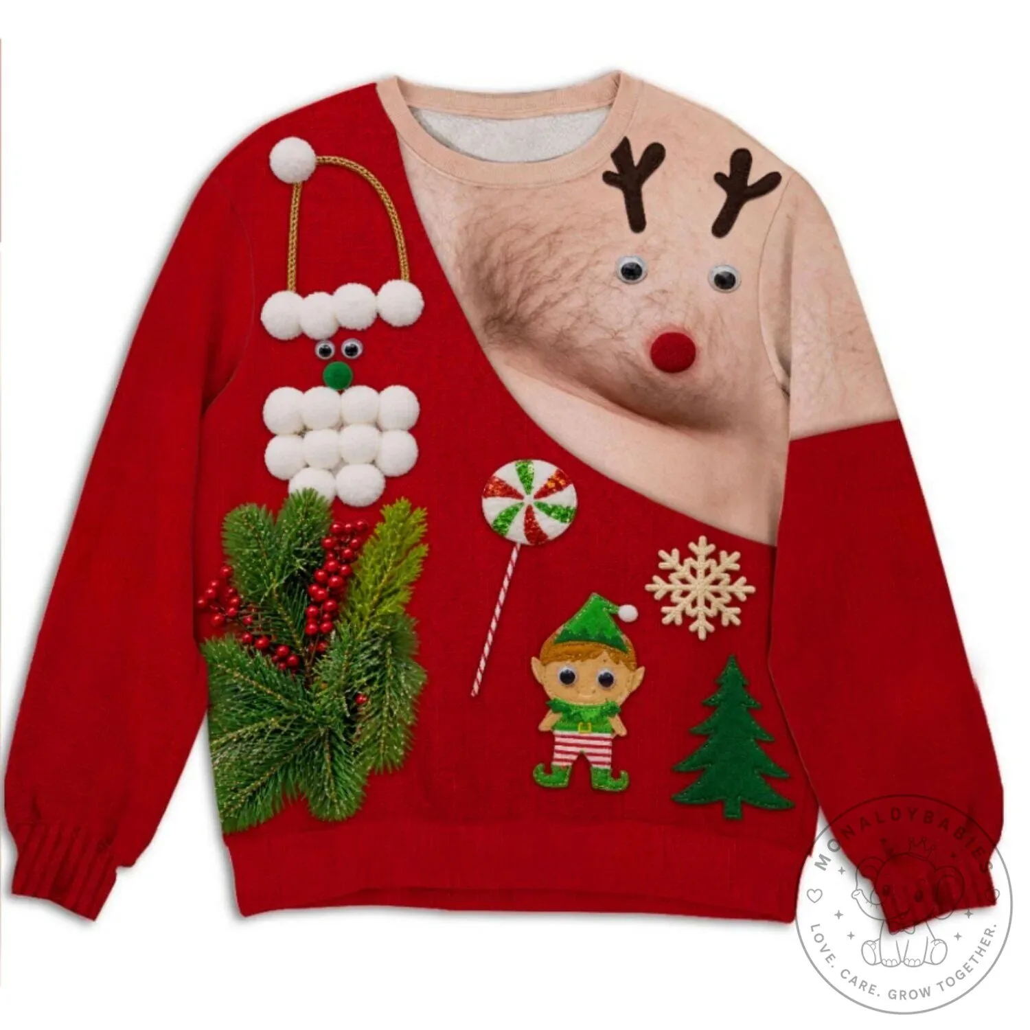Funny Reindeer Nipple Christmas Ugly Sweater for Couples 21 Funny Reindeer Nipple Christmas Ugly Sweater for Couples