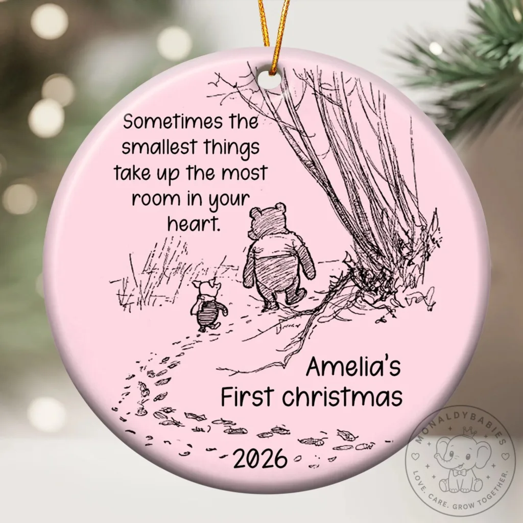 Winnie The Pooh And Piglet Personalized Baby First Christmas Ornament Winnie The Pooh And Piglet Personalized Baby First Christmas Ornament