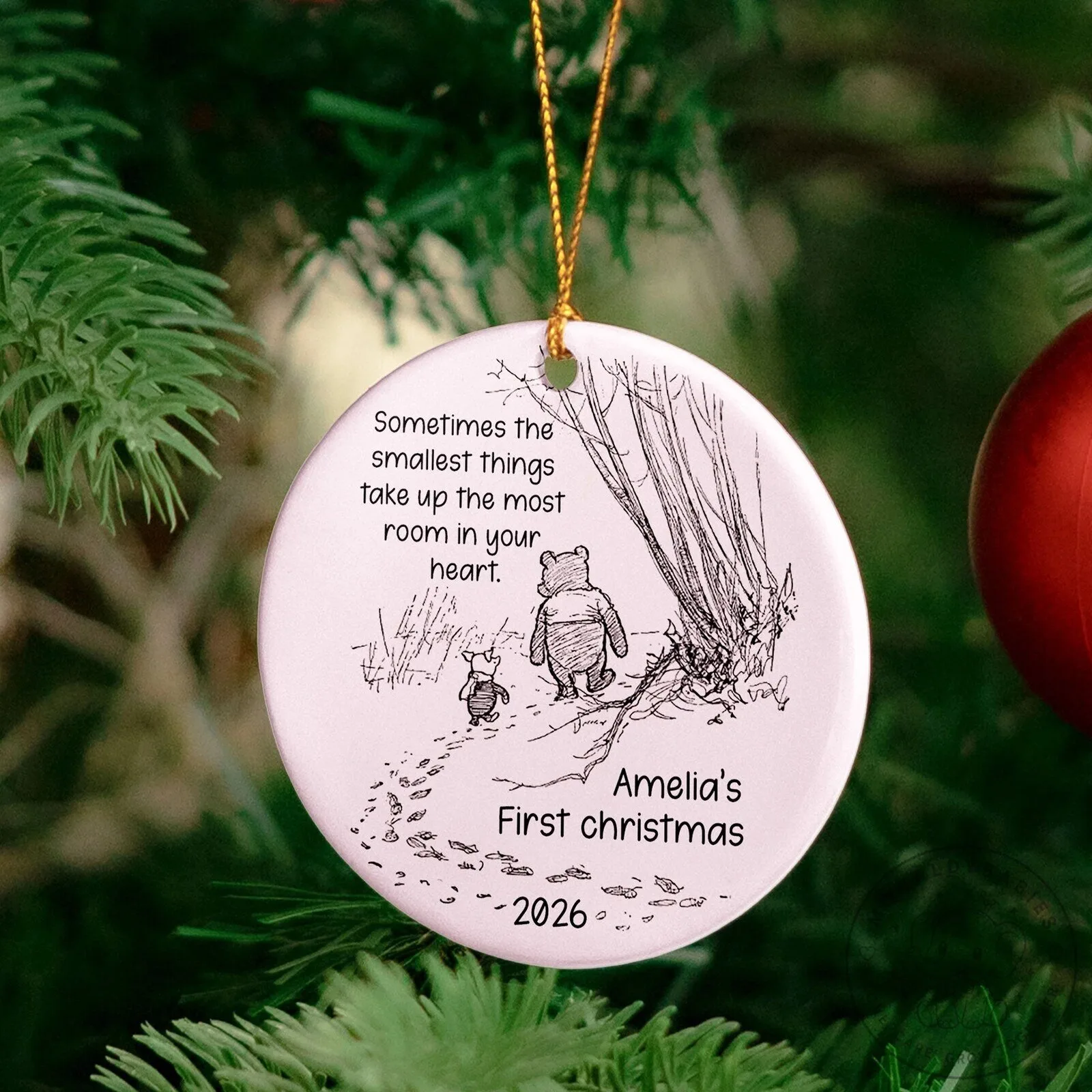 Winnie The Pooh And Piglet Personalized Baby First Christmas Ornament 11 Winnie The Pooh And Piglet Personalized Baby First Christmas Ornament