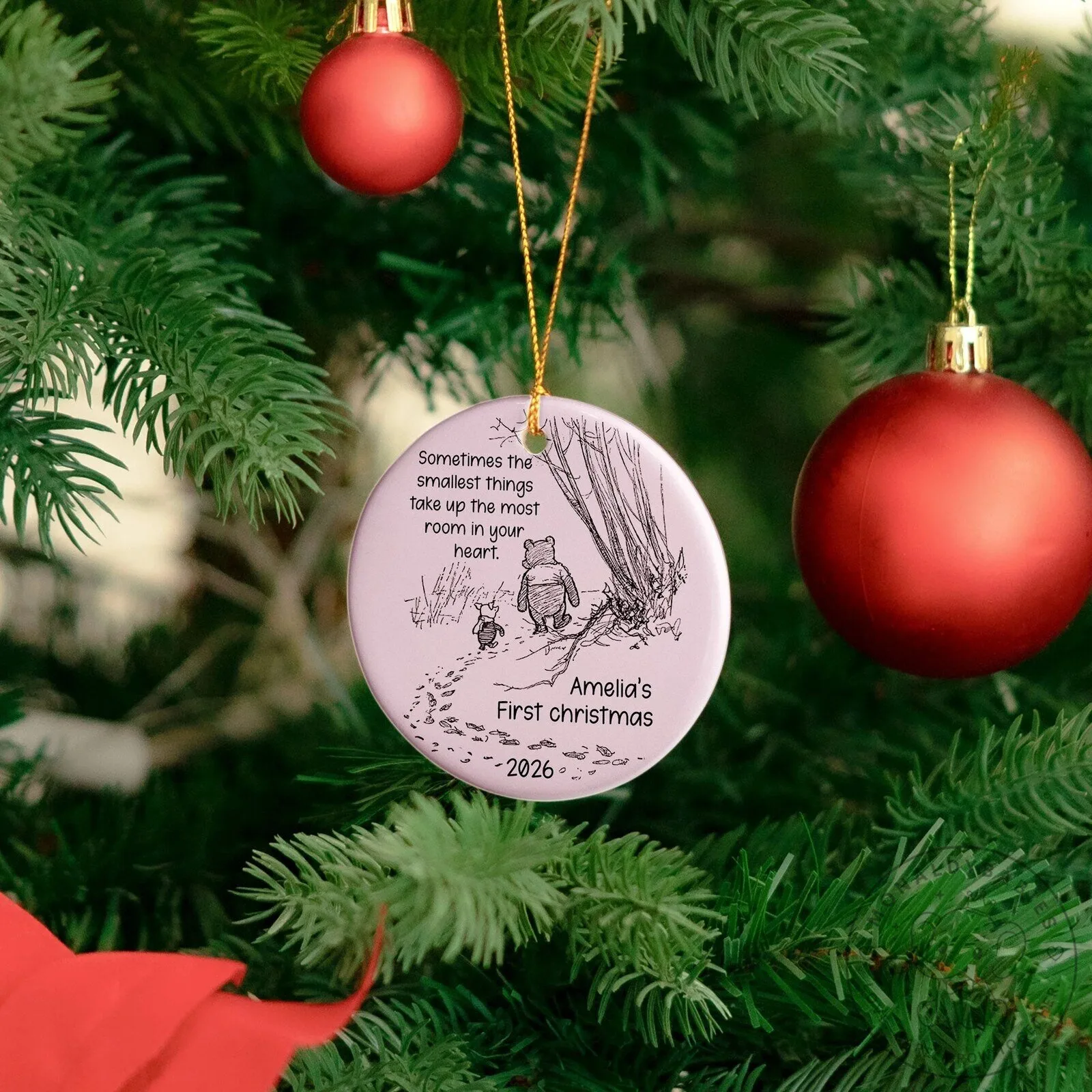 Winnie The Pooh And Piglet Personalized Baby First Christmas Ornament 12 Winnie The Pooh And Piglet Personalized Baby First Christmas Ornament