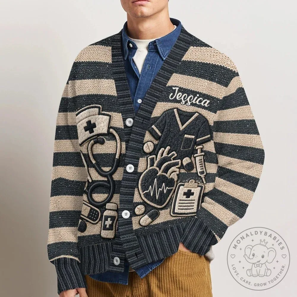 Personalized Nurse Life Custom Name Cardigan Sweater for Nurses 17 Personalized Nurse Life Custom Name Cardigan Sweater for Nurses