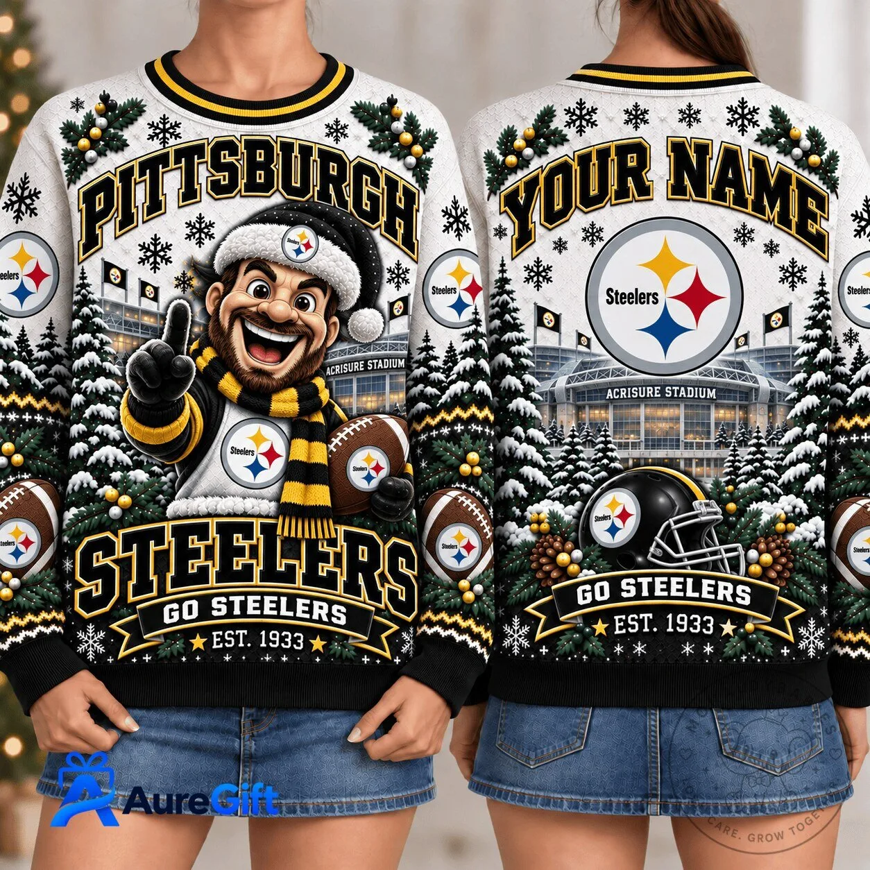 Pittsburgh Football Steelers Christmas Ugly Sweater