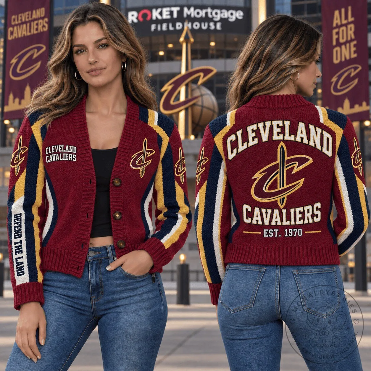 Cleveland Cavaliers National Basketball Association Ugly Christmas Cardigan Sweater