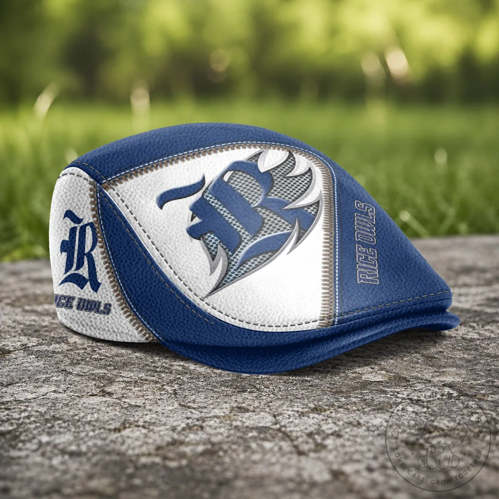 Rice Owls NCAA Golf Flat Cap, Custom Embroidered College Sports Hat