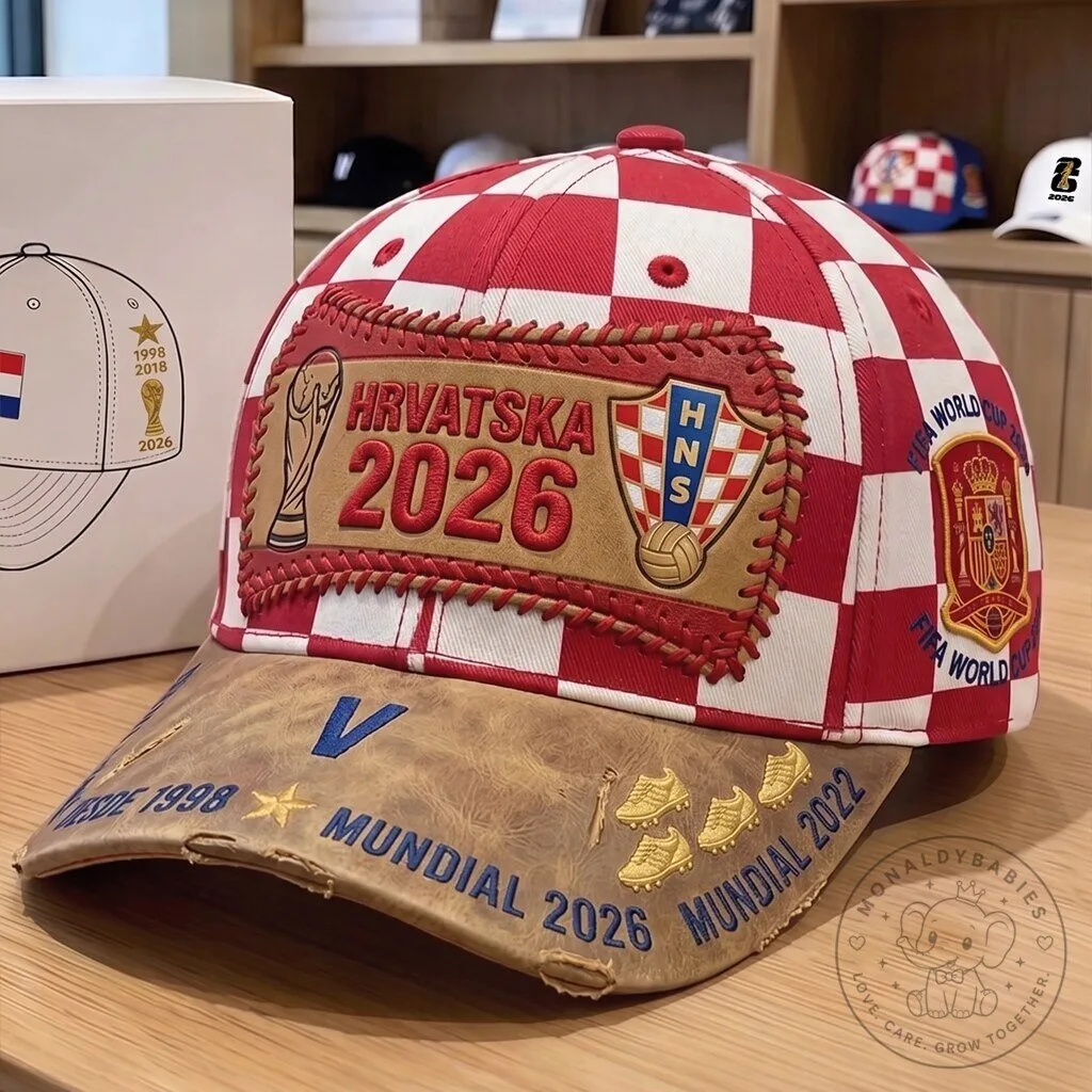 Croatia Football World Cup 2026 Embroidered Baseball Cap