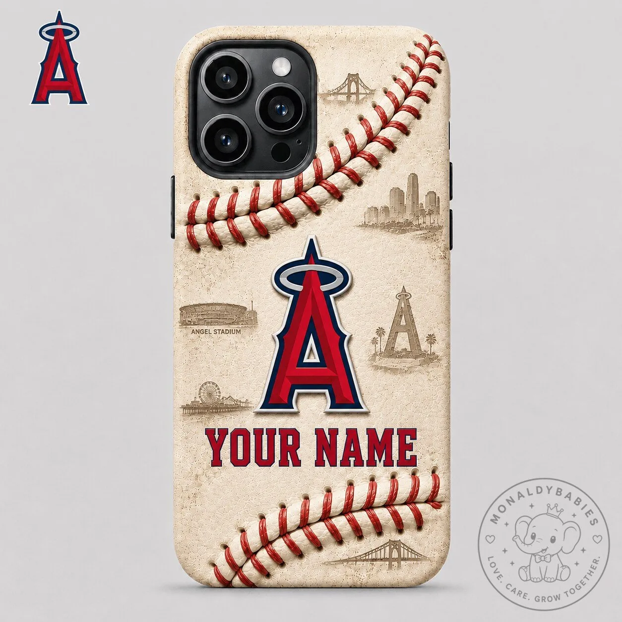 Los Angeles Angels Baseball Phone Case Custom Name Gift For Fan