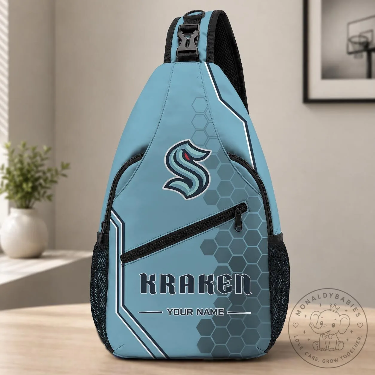 Seattle Kraken Personalized Crossbody Sling Bag