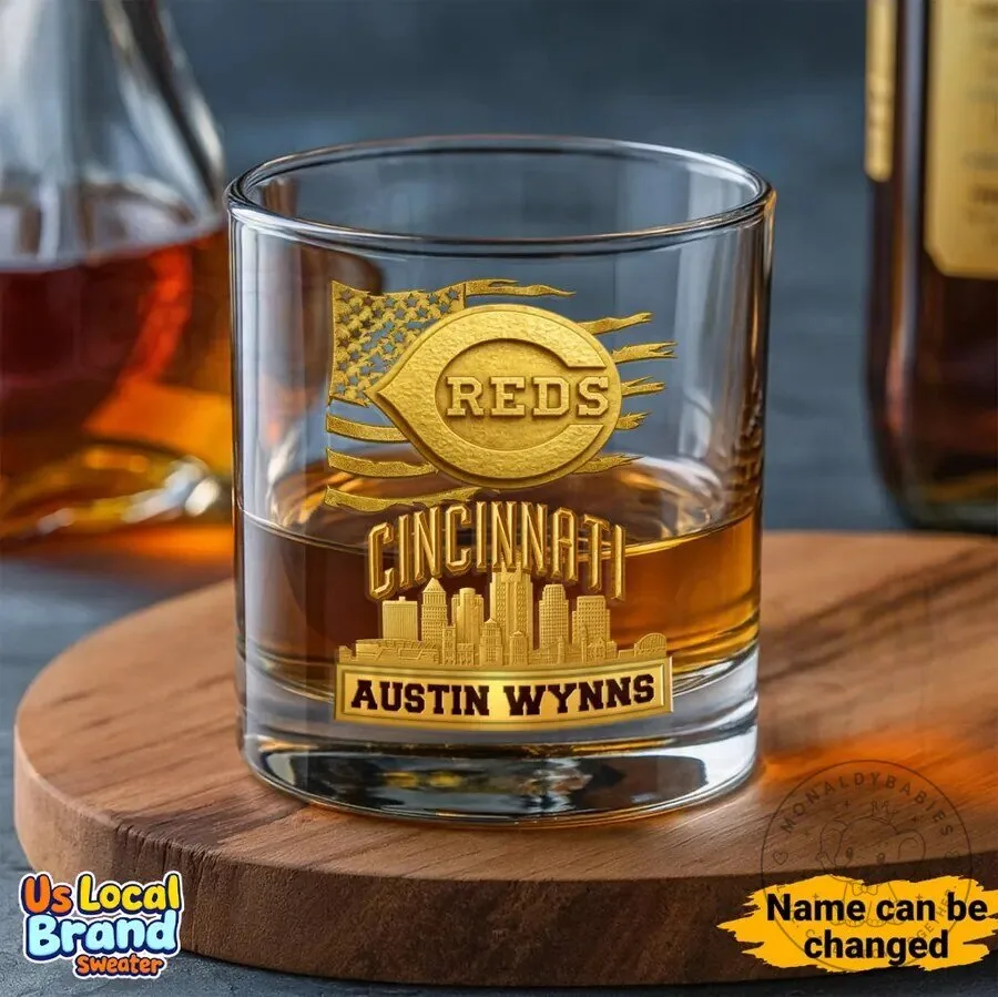 Cincinnati Reds Major League Baseball Custom Whiskey Glass with Name 9 Cincinnati Reds Major League Baseball Custom Whiskey Glass with Name