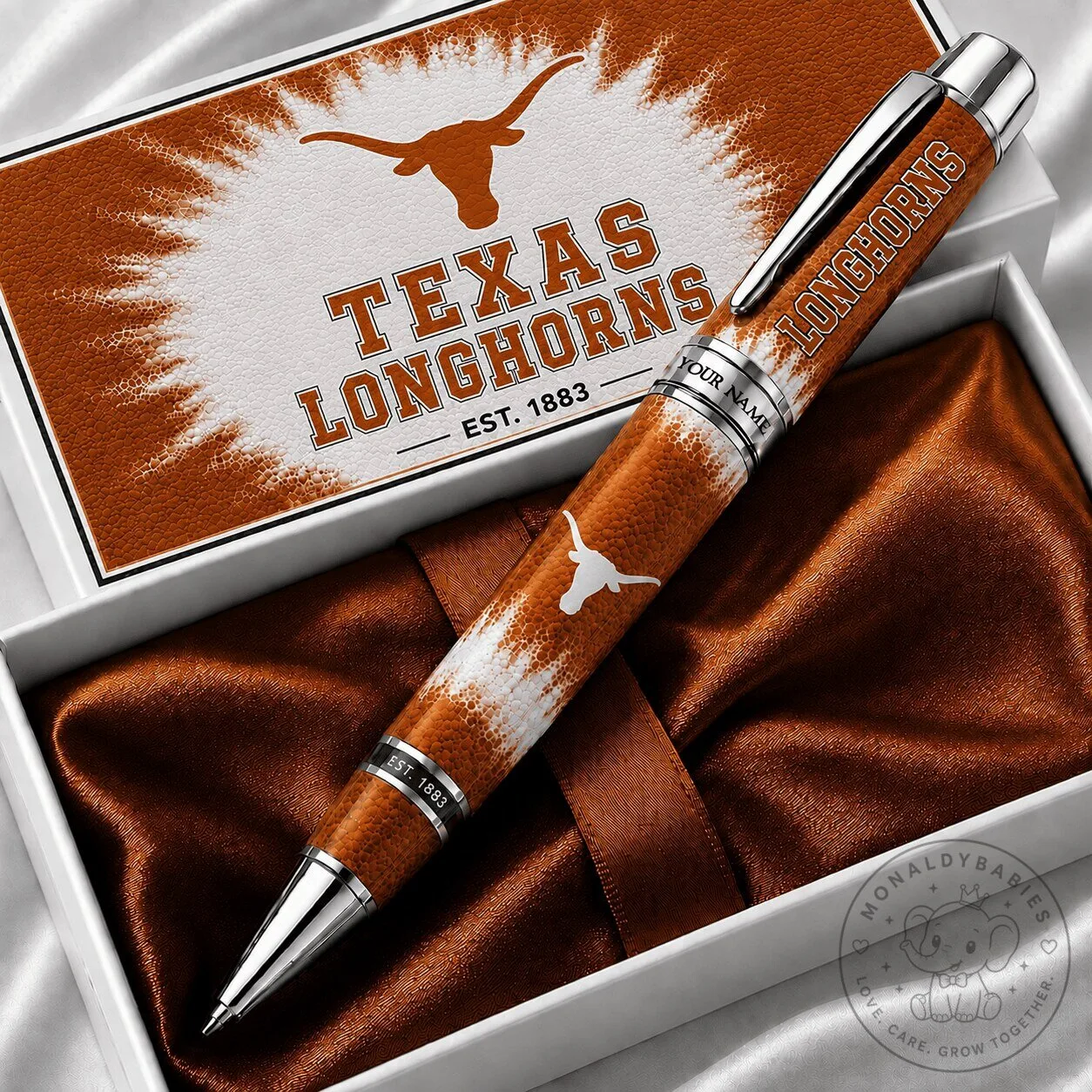 Texas Longhorns Engraved Ballpoint Pen with Custom Name for College Football Fans