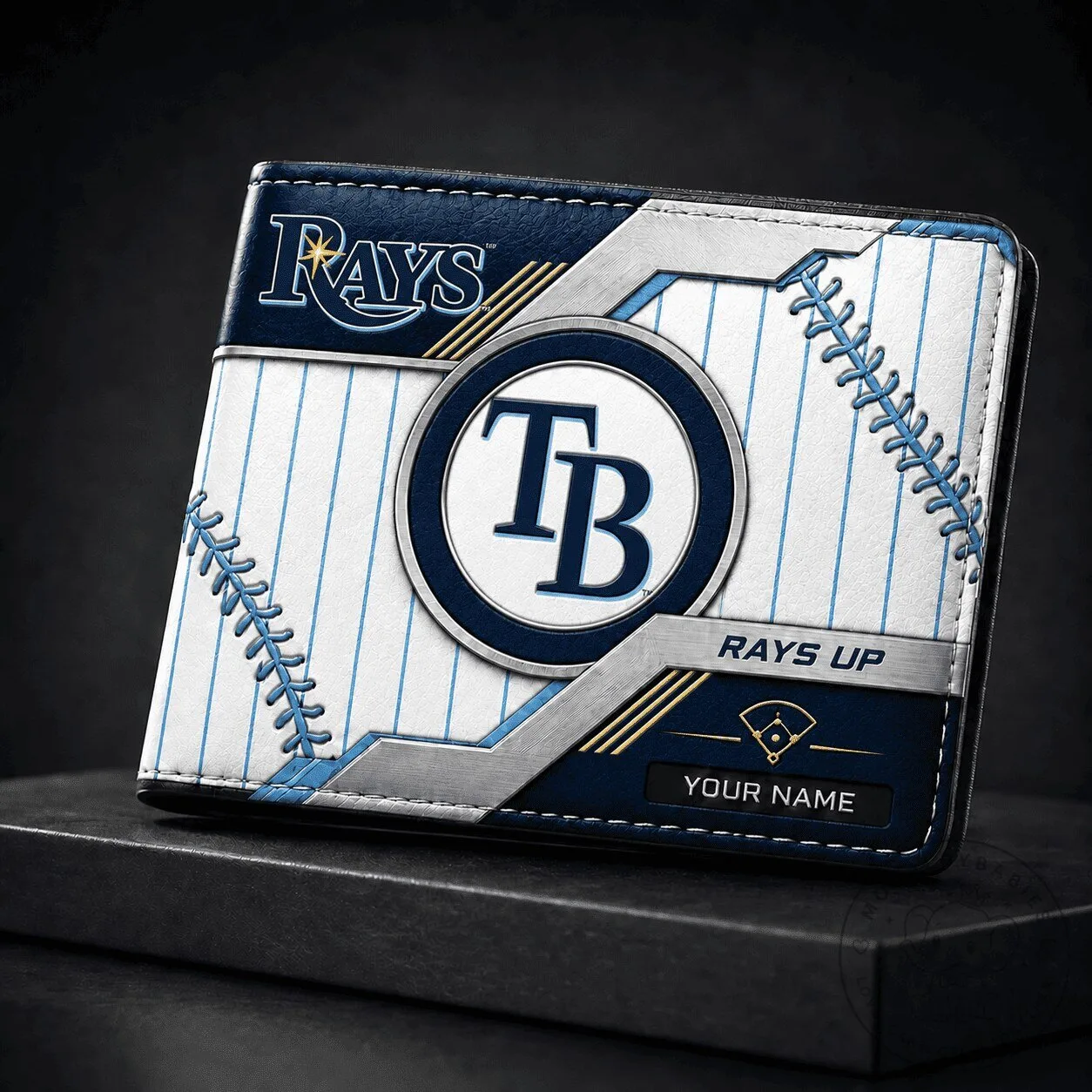 Tampa Bay Rays Baseball Team Logo Personalized Bi-Fold Wallet