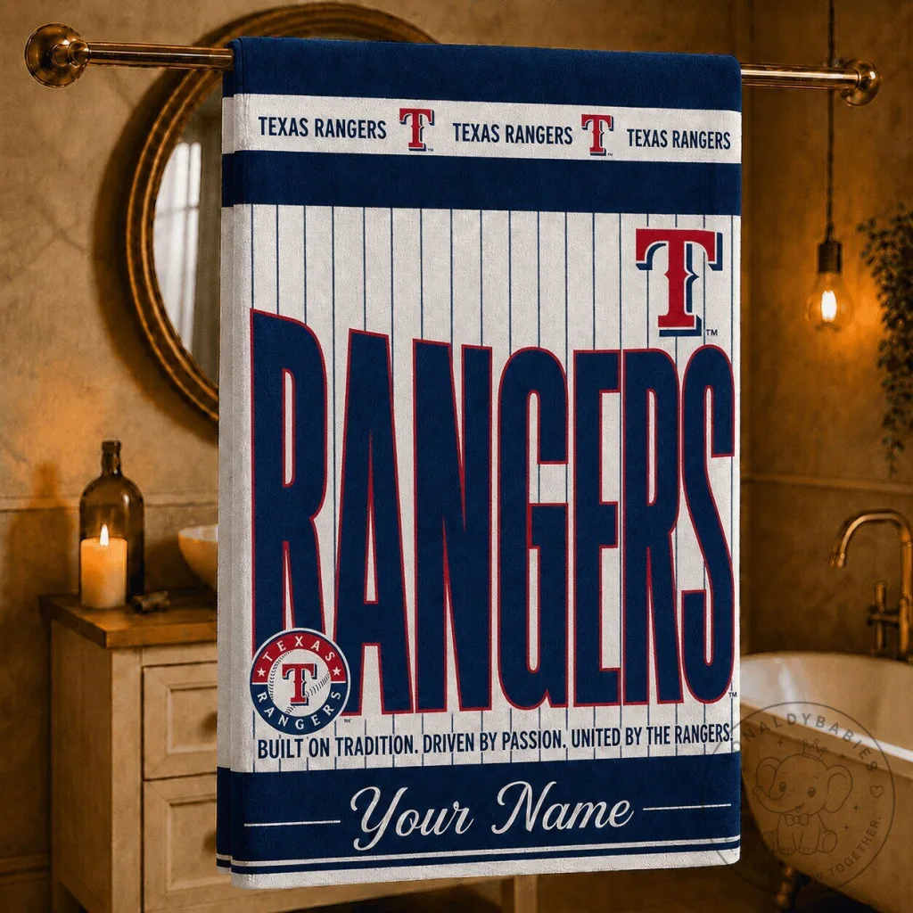 Texas Rangers Baseball Team Personalized Bath Towel Texas Rangers Baseball Team Personalized Bath Towel