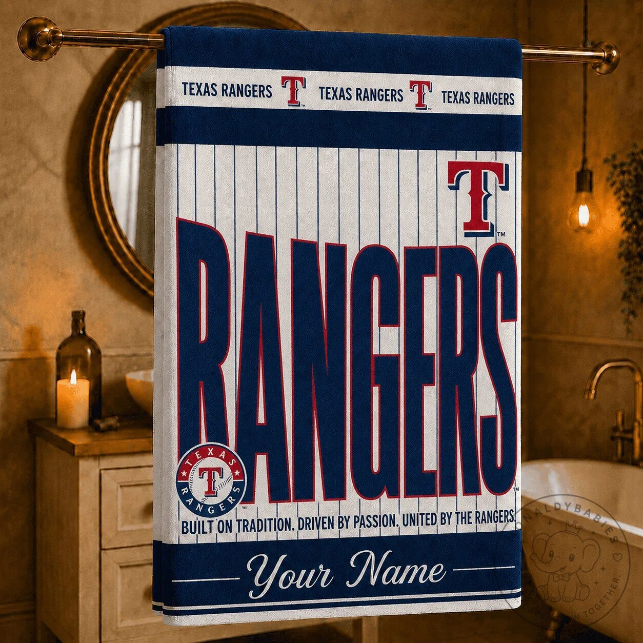 Texas Rangers Baseball Team Personalized Bath Towel