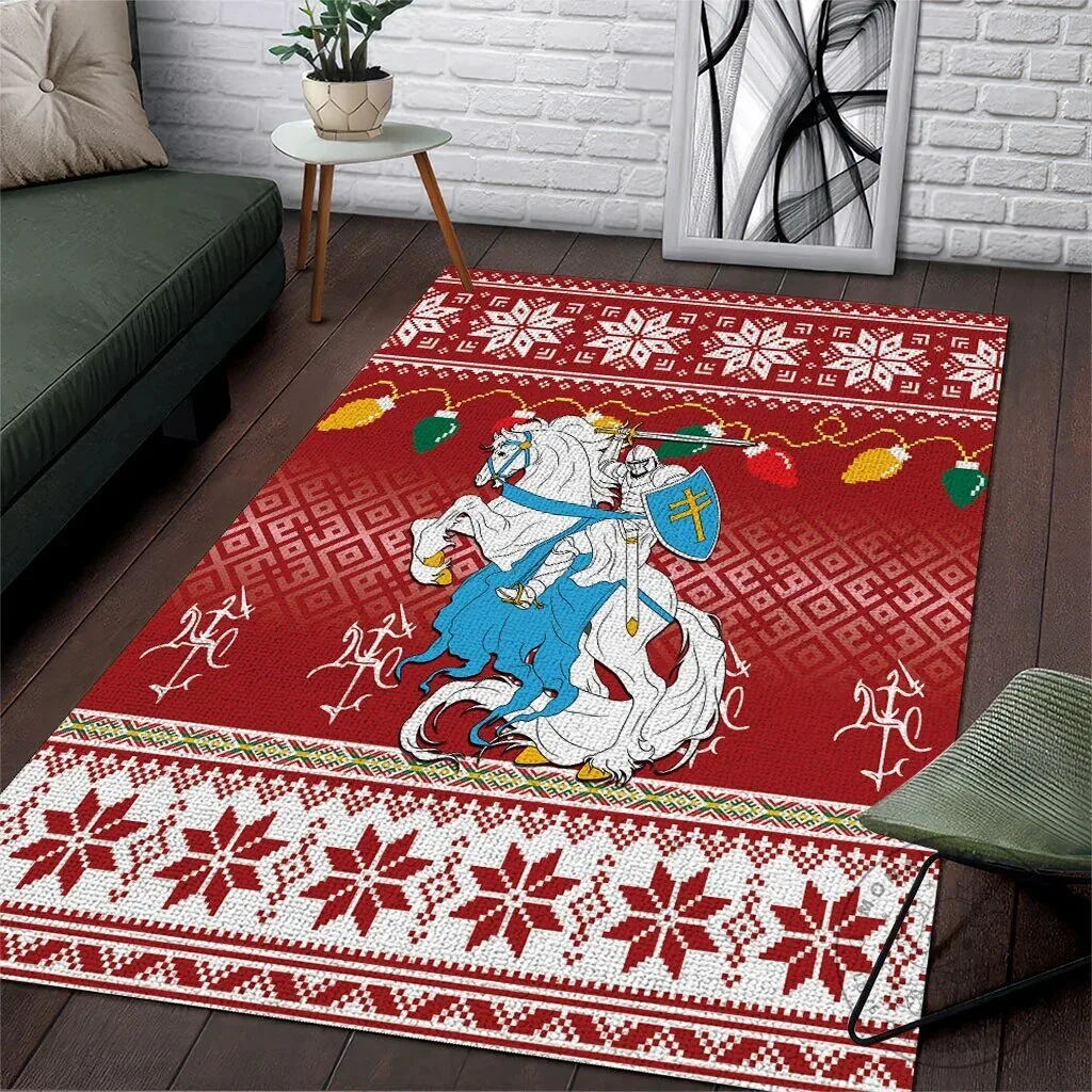 Lithuanian Vytis Christmas Holiday Area Rug